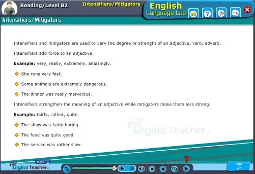 Reading level b2 intensifiers or mitigators